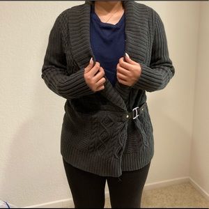 Polo Ralph Lauren Cardigan Knit Sweater Buckle Sz Large